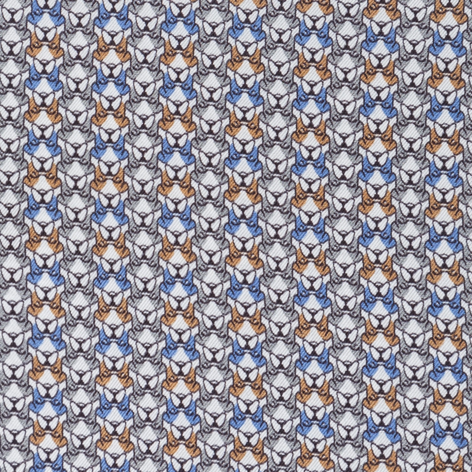 Geometric Bulldog Silk Pocket Square AccessoriesPocket Squares FA2