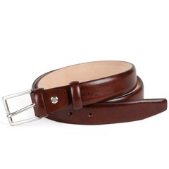 Slim Feather Edge Brown Leather Dress Belt-gifts-FA2 Online Outlet Store