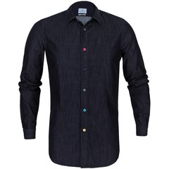 Slim Fit Coloured Buttons Denim Casual Shirt-shirts-FA2 Online Outlet Store