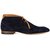 Teddy Navy Suede Lace-up Ankle Boots