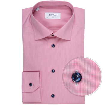 Slim Fit Luxury Cotton Micro Check Dress Shirt