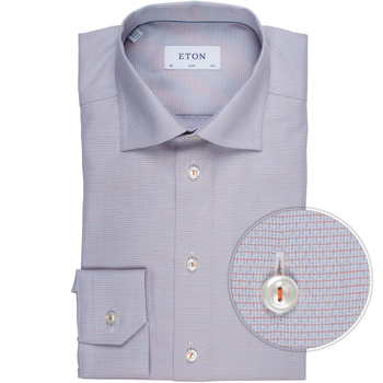 Slim Fit Luxury Cotton Tonal Micro Check Dress Shirt