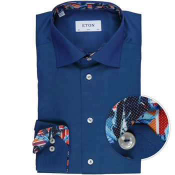 Slim Fit Luxury Cotton Palm Trim Dress Shirt