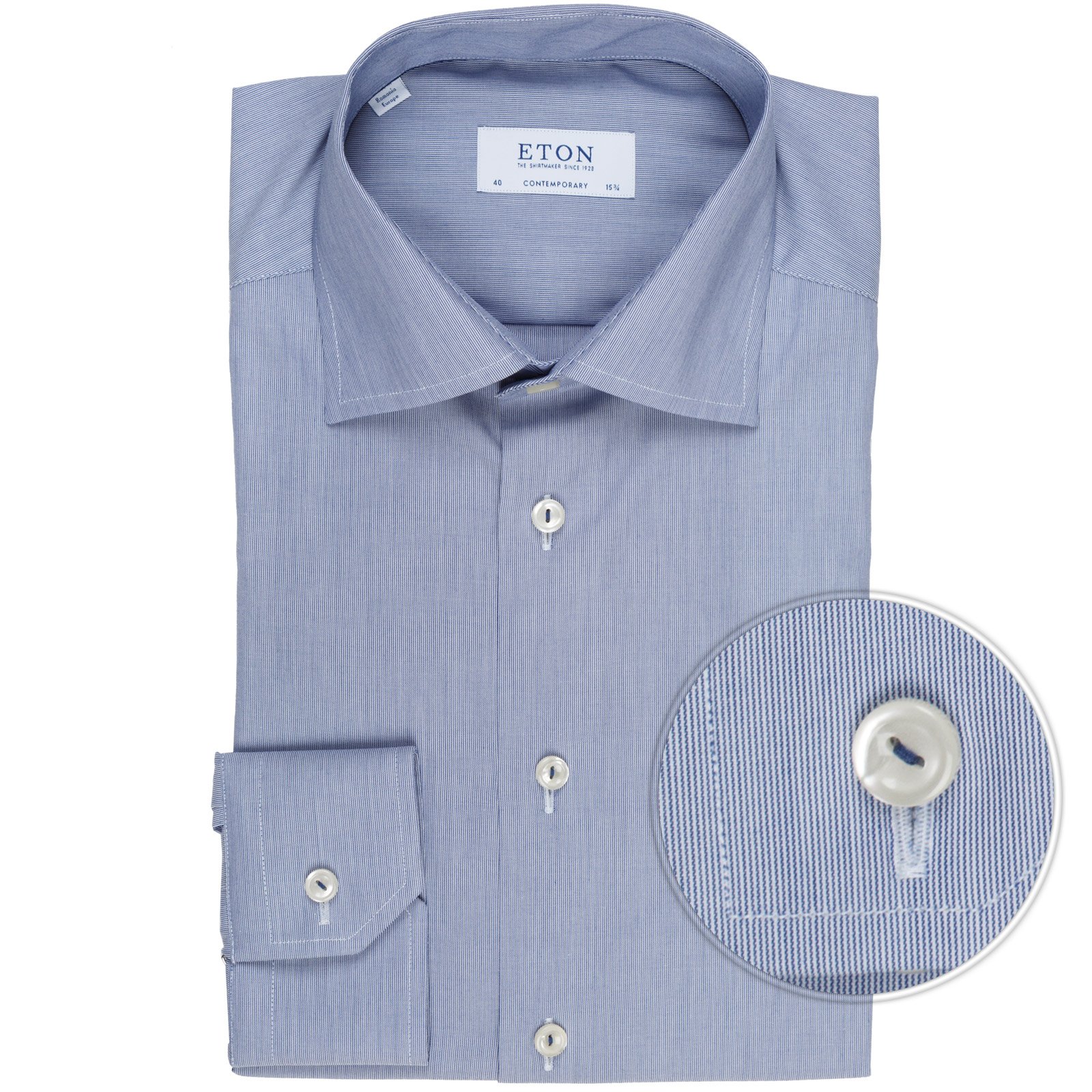 Contemporary Fit Luxury Cotton Fine Stripe Dress Shirt ShirtsDress