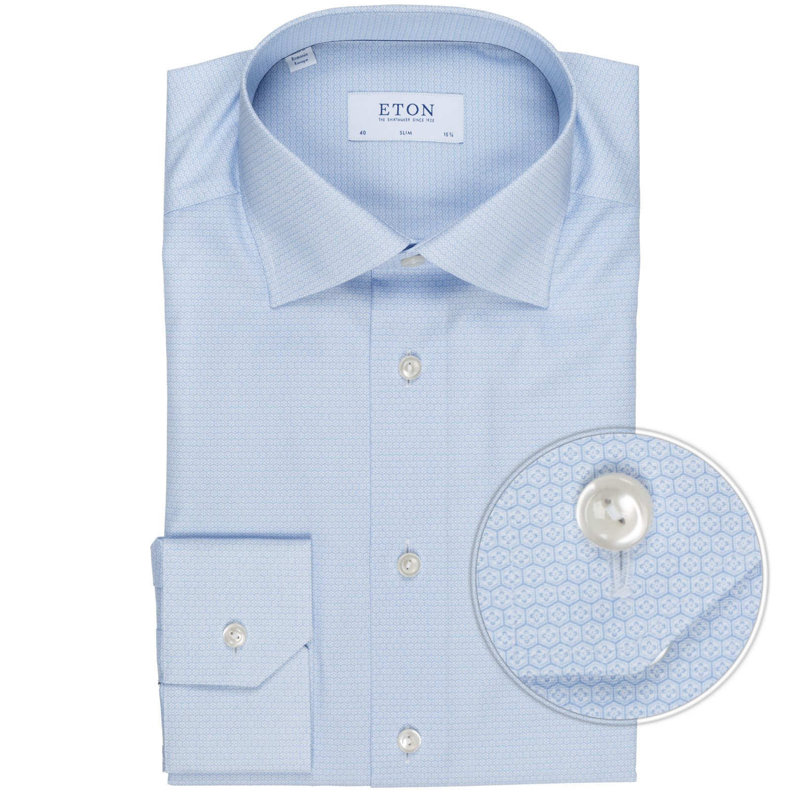 Slim Fit Luxury Cotton Hexagon Print Dress Shirt - Shirts-Dress : FA2 ...