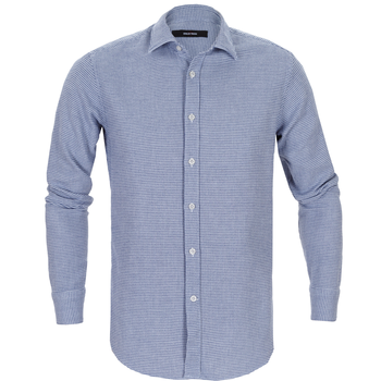 Slim Fit Mouline Check Casual Shirt