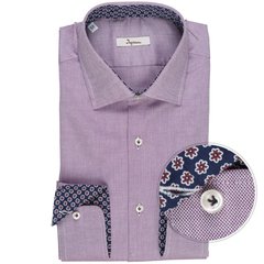 Micro Weave Cotton Shirt With Contrast Trim-shirts-FA2 Online Outlet Store