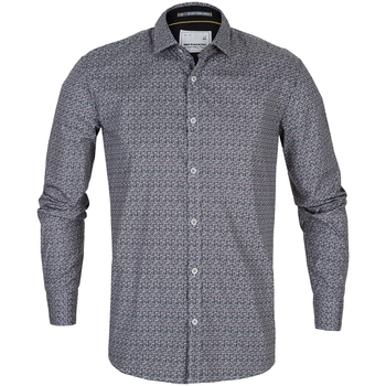 Slim Fit Geometric Cards Print Stretch Cotton Shirt