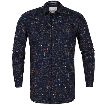 Slim Fit Circuit Board Print Casual Shirt