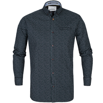 Slim Fit Geometric Print Stretch Cotton Shirt