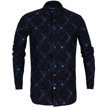 AMS Indigo Dyed Aztec Check Casual Shirt