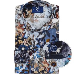 Luxury Cotton Floral Print Dress Shirt-shirts-FA2 Online Outlet Store