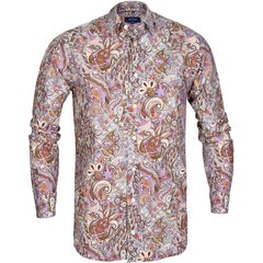 Slim Fit Painted Floral Print Shirt-shirts-FA2 Online Outlet Store