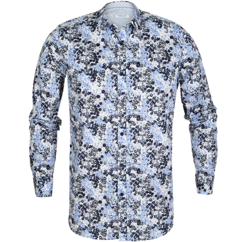 Slim Fit Stretch Cotton Small Floral Print Shirt