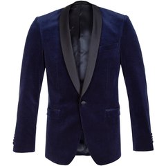 Tight Dark Blue Velvet Tuxedo-jackets & blazers-FA2 Online Outlet Store