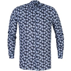 Painted Flower Print Linen Casual Shirt-shirts-FA2 Online Outlet Store