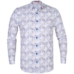 Slim Fit Lines Print Stretch Cotton Shirt-shirts-FA2 Online Outlet Store