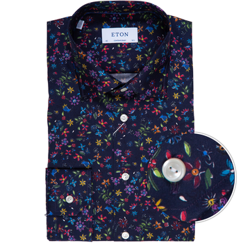 Contemporary Fit Luxury Floral Print Dress Shirt