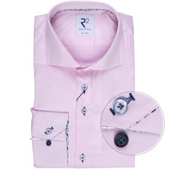 Luxury Cotton Twill Dress Shirt With Floral Trim-shirts-FA2 Online Outlet Store