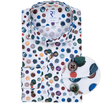 Luxury Cotton Spots Print Dress Shirt