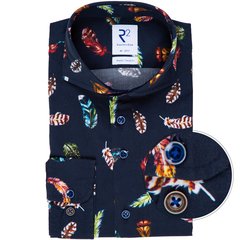 Luxury Cotton Feather Print Shirt-shirts-FA2 Online Outlet Store