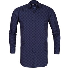 Luxury Cotton Slim Fit Domed Front Micro Print Shirt-shirts-FA2 Online Outlet Store