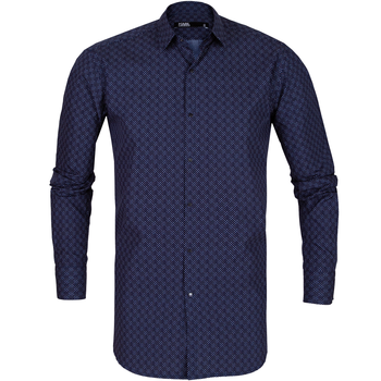 Luxury Cotton Slim Fit Domed Front Micro Print Shirt