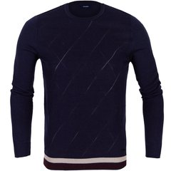 Crew Neck Diamond Knit Pattern Pullover-knitwear-FA2 Online Outlet Store