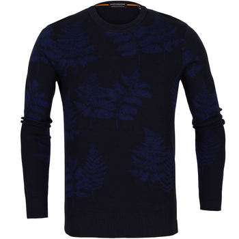 Jacquard Leaves Pattern Pullover
