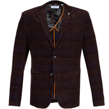 Check Stretch Ribcord Casual Blazer