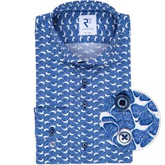 Luxury Cotton Geometric Leaf Print Dress Shirt-shirts-FA2 Online Outlet Store
