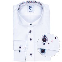Luxury Cotton Twill Shirt With Geometric Pattern Trim-shirts-FA2 Online Outlet Store