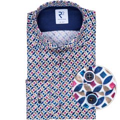 Luxury Cotton Geometric Circles Print Dress Shirt-shirts-FA2 Online Outlet Store