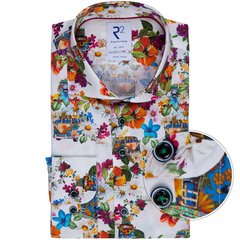 Luxury Stretch Cotton Combi-van Floral Print Dress Shirt-shirts-FA2 Online Outlet Store