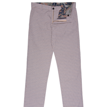 Slim Fit Charlie Mini Check Stretch Casual Trousers
