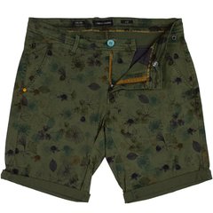 Camo Leaf Print Stretch Cotton Shorts-shorts-FA2 Online Outlet Store