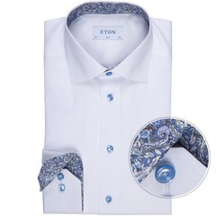 Slim Fit Luxury Twill Shirt With Coloured Buttons-shirts-FA2 Online Outlet Store