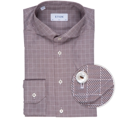Slim Fit Textured Twill Check Dress Shirt-shirts-FA2 Online Outlet Store