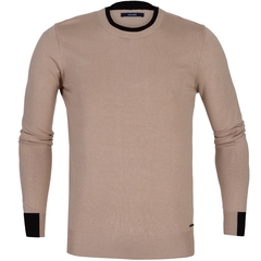 Slim Fit Two-Tone Collar Pullover-knitwear-FA2 Online Outlet Store