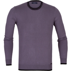 Slim Fit Contrast Trim Pullover-knitwear-FA2 Online Outlet Store