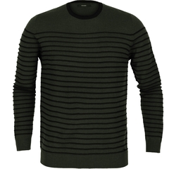 Slim Fit Wool Blend Stripe Pullover-knitwear-FA2 Online Outlet Store