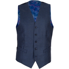 Mighty Teal Check Waistcoat-dress waistcoats-FA2 Online Outlet Store
