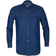 Regular Fit Cotton & Hemp Denim Shirt-shirts-FA2 Online Outlet Store