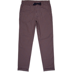 Slim Fit Drawstring Check Casual Trousers-casual & dress trousers-FA2 Online Outlet Store