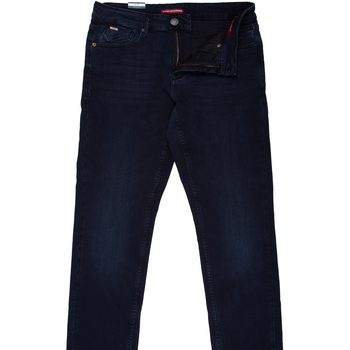 Regular Slim Fit Dark Double Dyed Stretch Denim Jeans