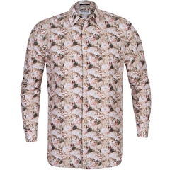 Slim Fit Floral Print Linen & Cotton Casual Shirt-shirts-FA2 Online Outlet Store