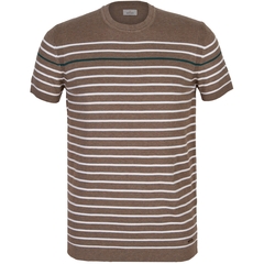 Stripe Cotton Knit Crew-t-shirts & polos-FA2 Online Outlet Store