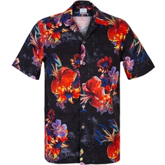 Classic Fit Bold Floral Print Short Sleeve Shirt-shirts-FA2 Online Outlet Store