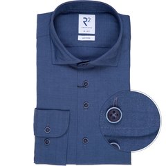 Blue Luxury Fine Pure Merino Wool Dress Shirt-shirts-FA2 Online Outlet Store