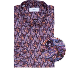 Slim Fit Luxury Cotton Paisley Print Shirt-shirts-FA2 Online Outlet Store